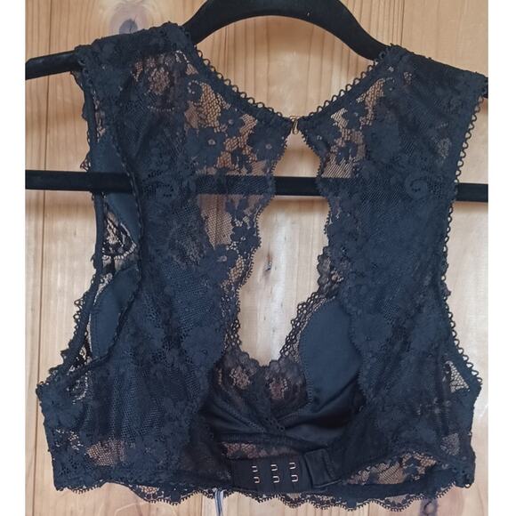Victoria's Secret Dream Angels Black Velvet Lace Bralette Women's Small Gothic - Picture 4 of 12